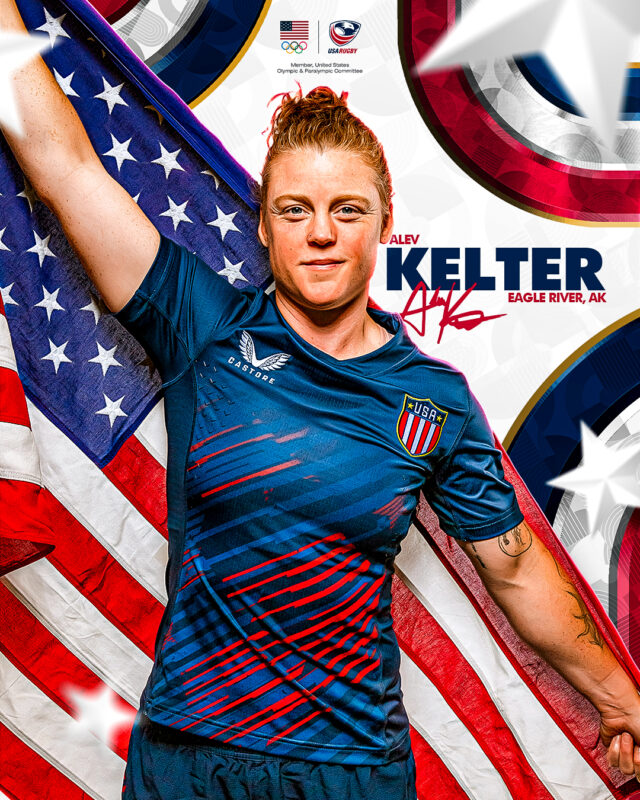 USA Rugby Alev Kelter 2024 Paris Olympics season campaign creative. Professional sports photography by Evan Denworth, Dallas commercial photographer.