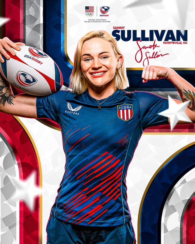 USA Rugby Sammy Sullivan 2024 Paris Olympicsseason campaign creative. Professional sports photography by Evan Denworth, Dallas commercial photographer.
