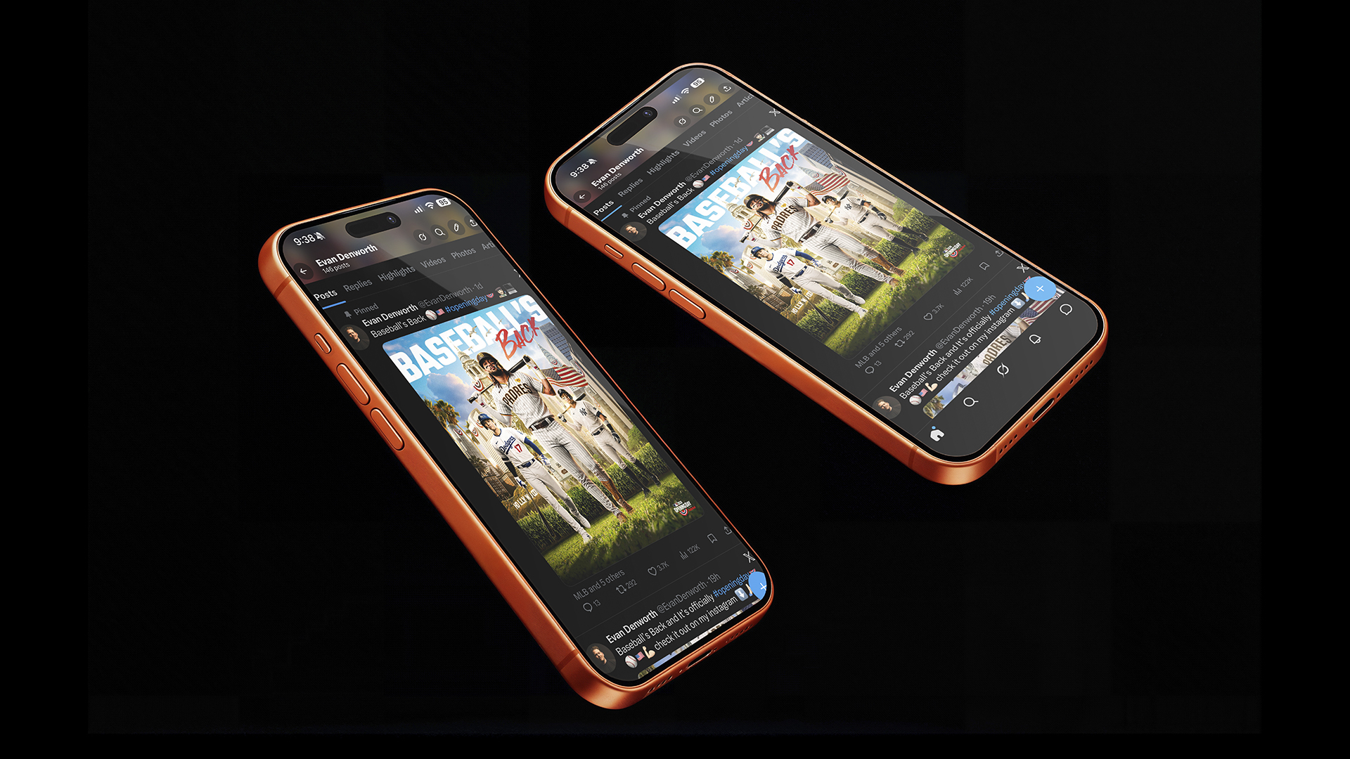 2026 Opening Day Baseball Poster Graphic featuring Fernando Tatis Jr. of the San Diego Padres, Shohei Ohtani of the Los Angeles Dodgers, and Aaron Judge of the New York Yankees. MLB Opening Day. MLB Network.